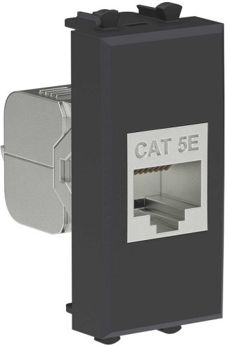 Розетка компьютерная экранированная модульная DKC Avanti 1-м. 1 мод. RJ45 5е черный матовый фото Розетка компьютерная экранированная модульная DKC Avanti 1-м. 1 мод. RJ45 5е черный матовый картинка